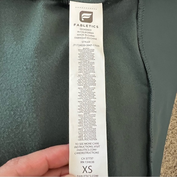 2/$30 FABLETICS Cleo Evergreen Jacket Performance Full Zip Grey & Green Size XS - Picture 14 of 15